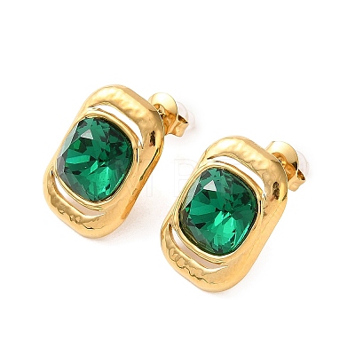 304 Stainless Steel with Glass Stud Earrings for Women SA-CBA8C9C-03G-1