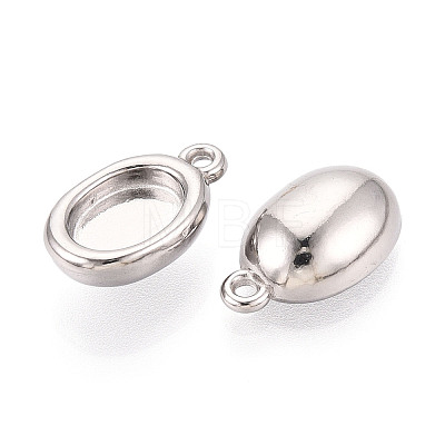 304 Stainless Steel Pendant Cabochon Settings STAS-N114-47P-1