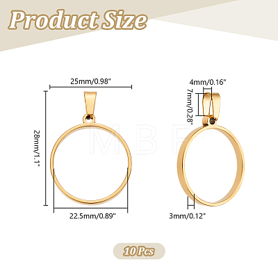 10Pcs Stainless Steel Open Back Bezel Pendant Cabochon Settings STAS-UN0061-36A-1
