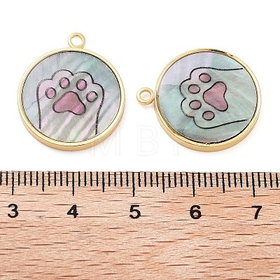 Alloy Pave Shell Flat Round Pendants FIND-C073-01G-05-1