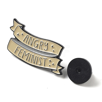 Word Angry Femenist Enamel Pins JEWB-Q034-01F-1