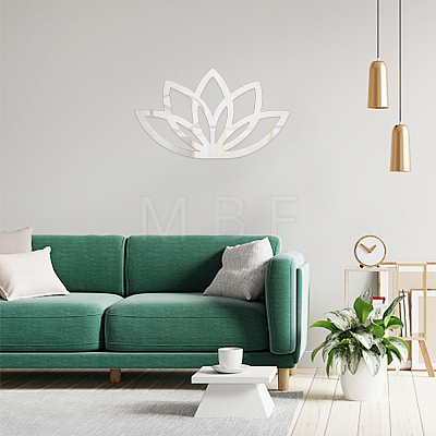 1Pc Acrylic Mirror Lotus Wall Decorations AJEW-CN0001-35B-1