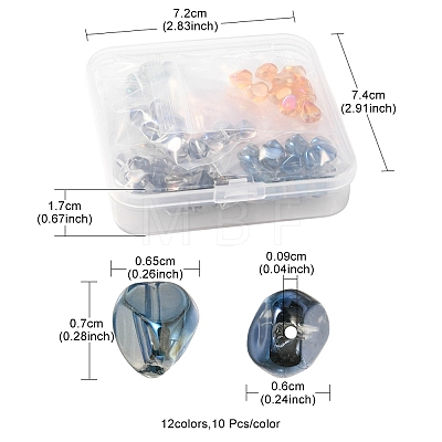 120Pcs 12 Style Electroplate Glass Beads Strands EGLA-YW0001-52-1