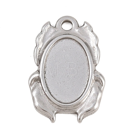 304 Stainless Steel Pendant Cabochon Settings STAS-D264-08C-P-1