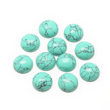 Synthetic Turquoise Cabochons G-R416-6mm-44-1