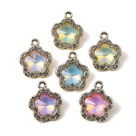 UV Plating Alloy Glass Pendants FIND-K032-28G-1