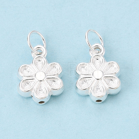 925 Sterling Silver Flower Charms STER-T009-05S-1