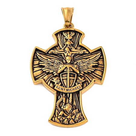 304 Stainless Steel Big Pendants LS-STAS-P372-05AG-1