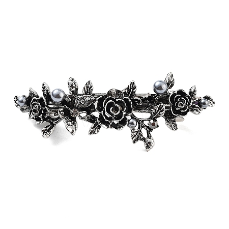Flower Alloy Rhinestone Hair Barrettes PHAR-S604-01AS-04-1