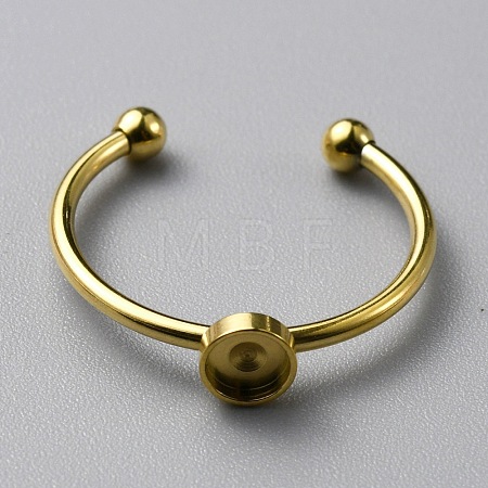 304 Stainless Steel Cuff Ring Components FIND-WH0129-74A-G-1
