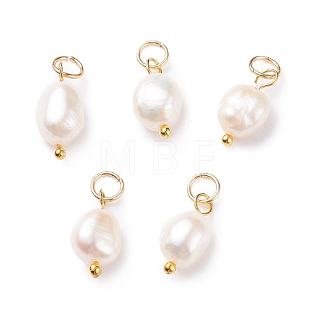 Grade B Natural Cultured Freshwater Pearl Charms PALLOY-JF01497-01-1