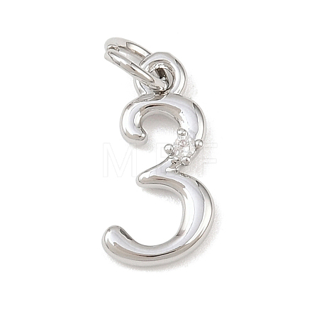 Brass Micro Pave Clear Cubic Zirconia Charms KK-P339-27P-03-1