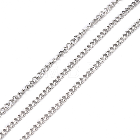 Tarnish Resistant 304 Stainless Steel Curb Chains CHS-D033-02P-03-1