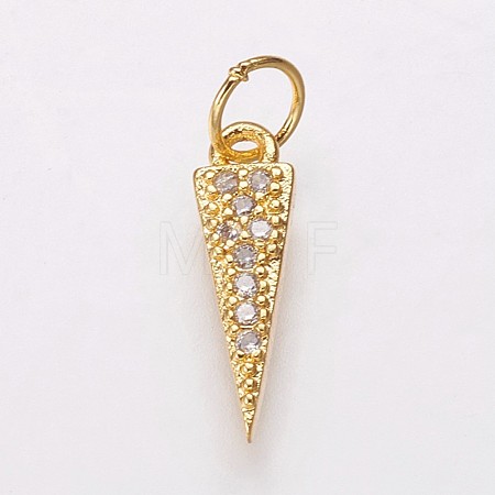 Brass Micro Pave Cubic Zirconia Charms KK-P134-16G-1