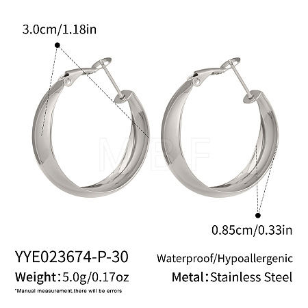 304 Stainless Steel Hoop Earrings UF4062-4-1