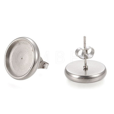 Non-Tarnish 304 Stainless Steel Stud Earring Settings STAS-K202-05E-P-1