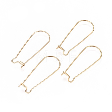 Ion Plating(IP) 304 Stainless Steel Hoop Earrings Findings Kidney Ear Wires STAS-L216-22A-G-1
