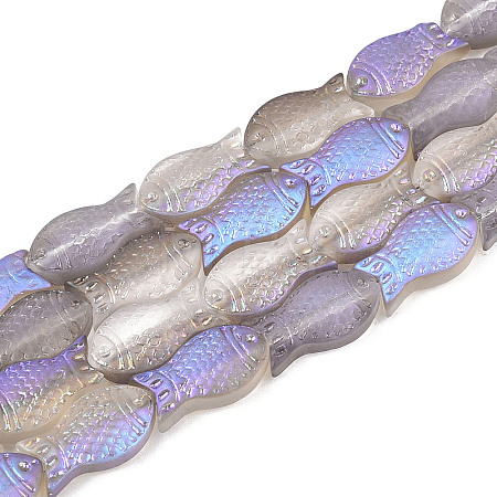 Frosted Glass Beads Strands GLAA-T023-40C-04-1