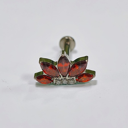 Flower Titanium Alloy Pave Cubic Zirconia Internally Threaded Labrets FS-WG35145-04-1