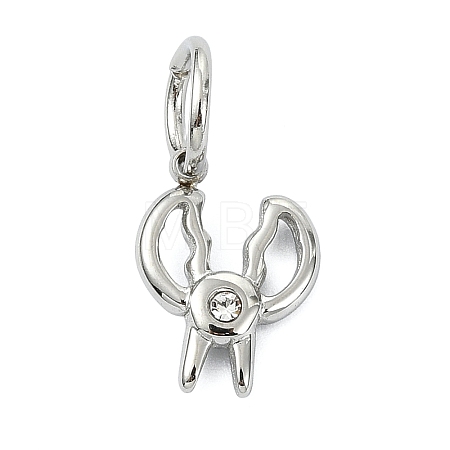 304 Stainless Steel Rhinestone Pendants STAS-A145-04K-P-1