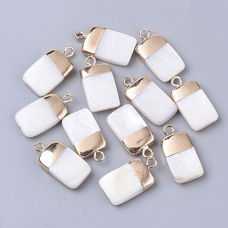 Electroplate Freshwater Shell Pendants LS-SHEL-S276-62A-1