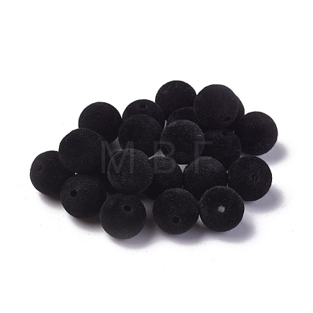 Flocky Acrylic Beads OACR-L011-A-07-1