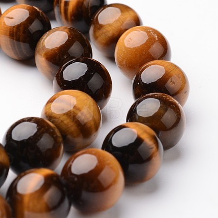 Round Natural Tiger Eye Bead Strands G-J346-13-10mm-1