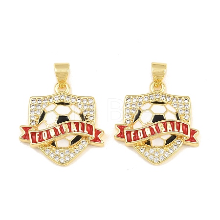 Brass Micro Pave Clear Cubic Zirconia Pendants CU-CBA765C-04D-G-1