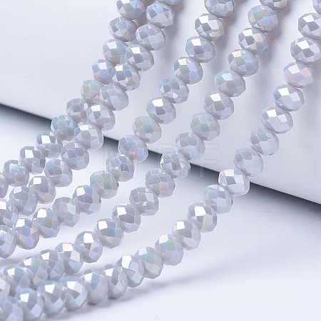 Electroplate Glass Beads Strands EGLA-A034-P1mm-B11-1