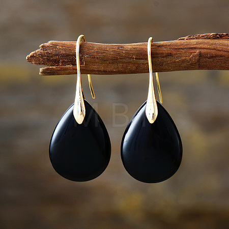 Teardrop Brass Dangle Earrings FS-WGF2982-19-1