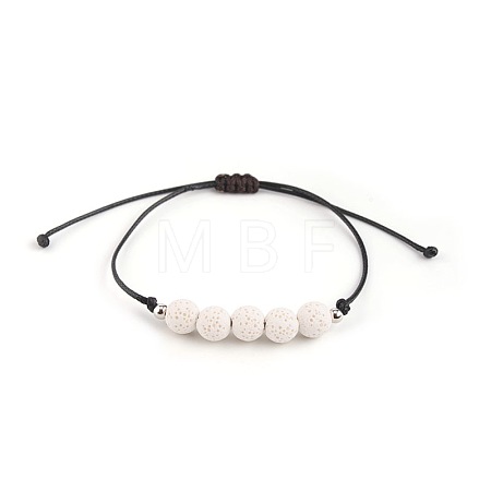 Bohemian Adjustable Handmade Dyed Natuarl Lava Rock Braided Bead Bracelets for Women RX0209-3-1