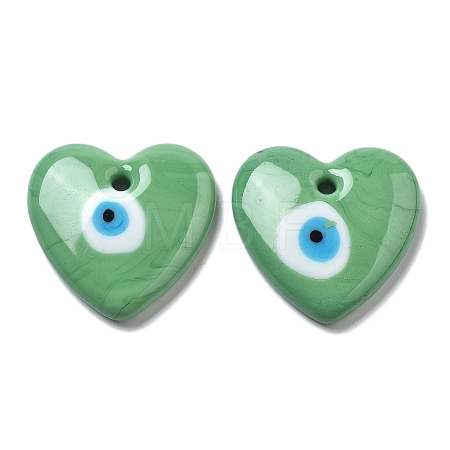 Handmade Evil Eye Lampwork Pendants LAMP-F035-11G-1