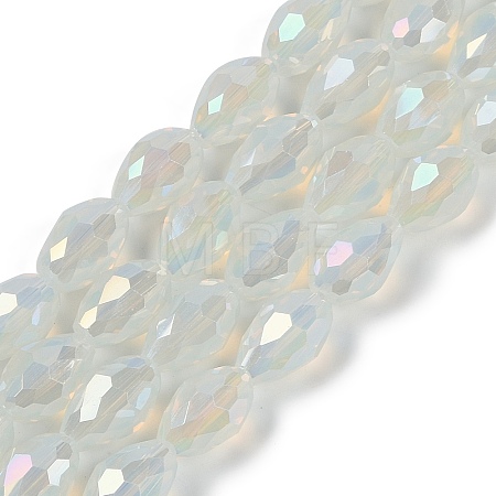 Opaque Solid Color Electroplate Glass Beads Strands EGLA-N013-J6mm-B02-1