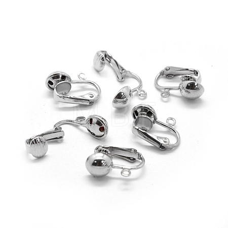 Iron Clip-on Earrings Findings IFIN-L032-01P-1