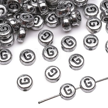 50Pcs Silver Plating Acrylic Beads PW-WG2E8AD-20-1