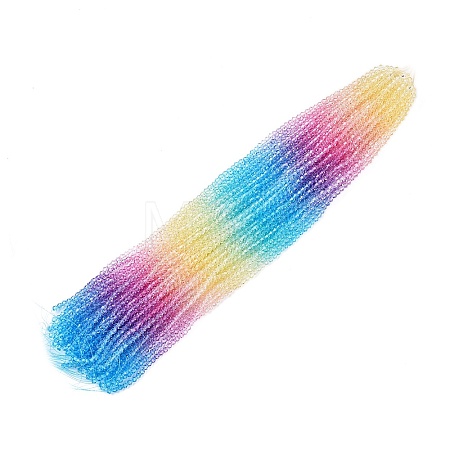 Gradient Color Baking Paint Glass Bead Strands DGLA-A039-T4mm-A07-1