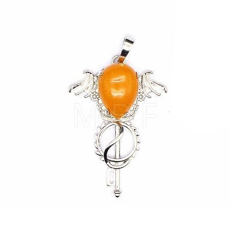 Natural Topaz Jade Teardrop Pendants PW-WG60016-09-1