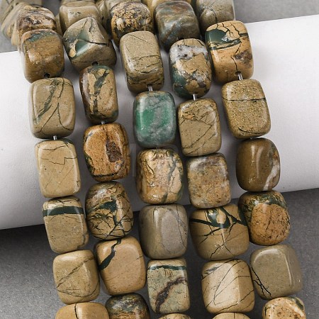 Natural Green Dragon Veins Beads Strands G-D098-D01-1