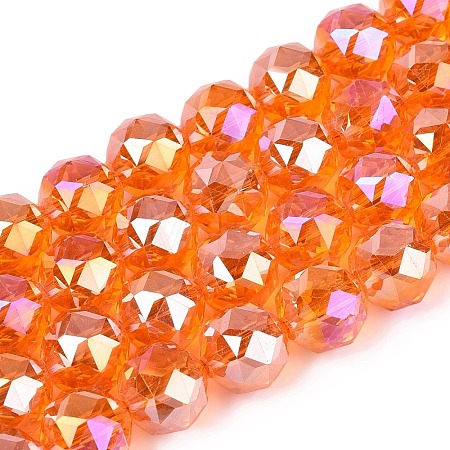 Electroplate Transparent Glass Beads Strands EGLA-ZX001-01A-04-1