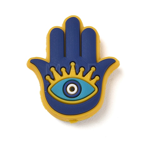 Evil Eye Theme Silicone Beads SL-CBACE28-03C-1