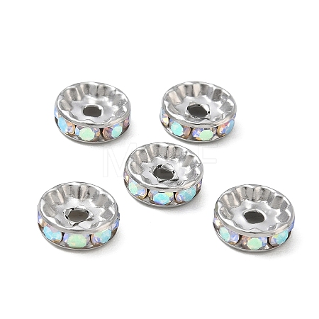304 Stainless Steel Rhinestone Spacer Beads RB-CBA18B7-01P-18-1