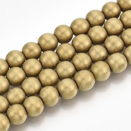 Electroplate Non-magnetic Synthetic Hematite Beads Strands G-R363-6mm-01-1