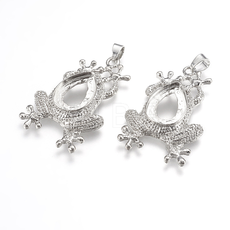 Alloy Pendant Cabochon Open Back Settings X-PALLOY-K099-09P-1