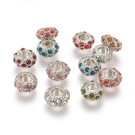 Alloy Rhinestone European Beads X-CPDL-H998-1