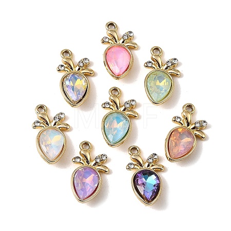 UV Plating Alloy Glass Pendants FIND-K032-32G-1