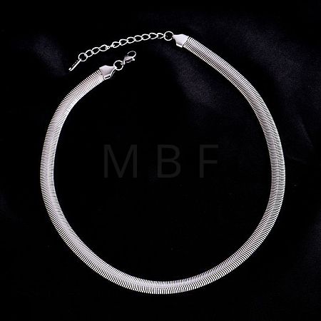 8MM 304 Stainless Steel Flat Snake Chain Necklaces WGEA08E-02-1