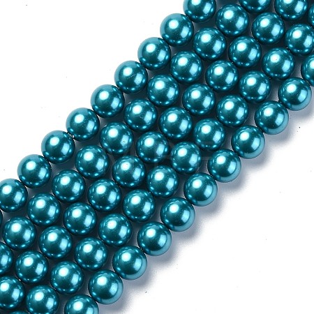 Eco-Friendly Dyed Glass Pearl Round Beads Strands HY-A002-12mm-RB073N-1