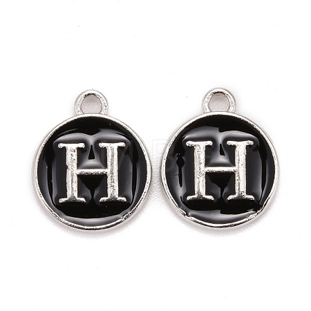 Platinum Plated Alloy Charms X-ENAM-S118-02H-P-1
