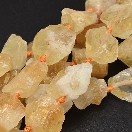 Nuggets Natural Citrine Beads Strands G-F289-28-1