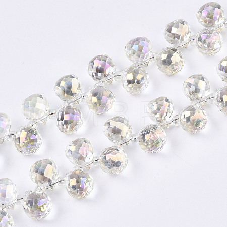 Transparent Glass Beads Strands GLAA-T006-14E-1